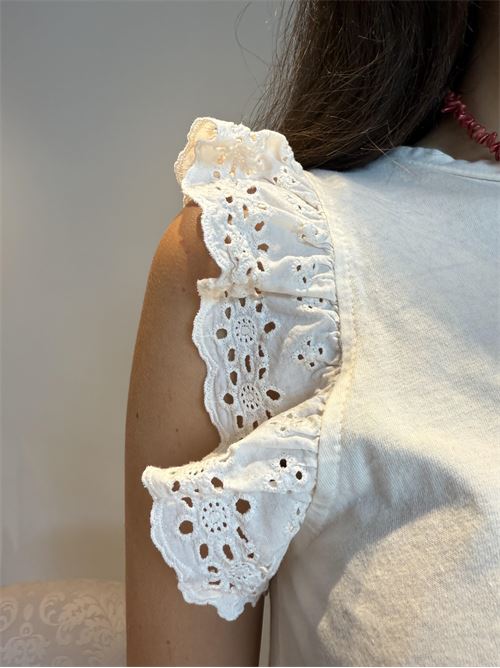 T-shirt manica pizzo san gallo DIECI MINUTI | 80472
